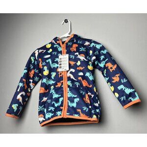 Toddler Boys Girls Long Sleeved Hooded Dinosaur Print Zip Jacket Outfit Size XL